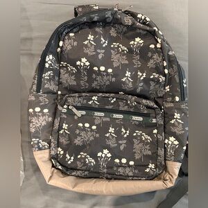 Lesportsac black floral backpack